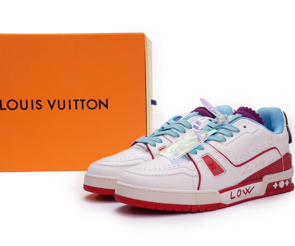 Louis Vuitton Trainer White Blue Purple Ms0228 2 - www.kickbulk.cc