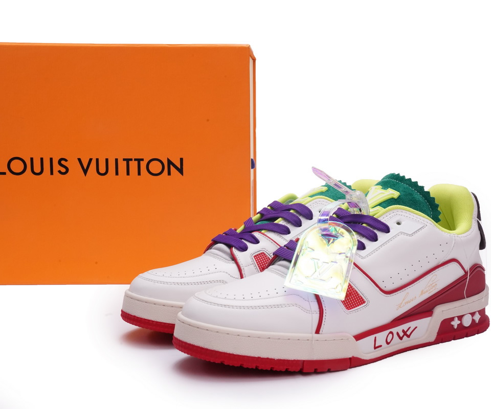 Louis Vuitton Trainer White Yellow Green Ms0229 2 - www.kickbulk.cc