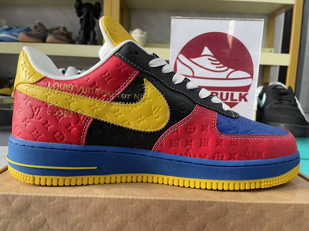 Louis Vuitton Nike Air Force 1 Red Yelow Ms0232 11 9 - www.kickbulk.cc