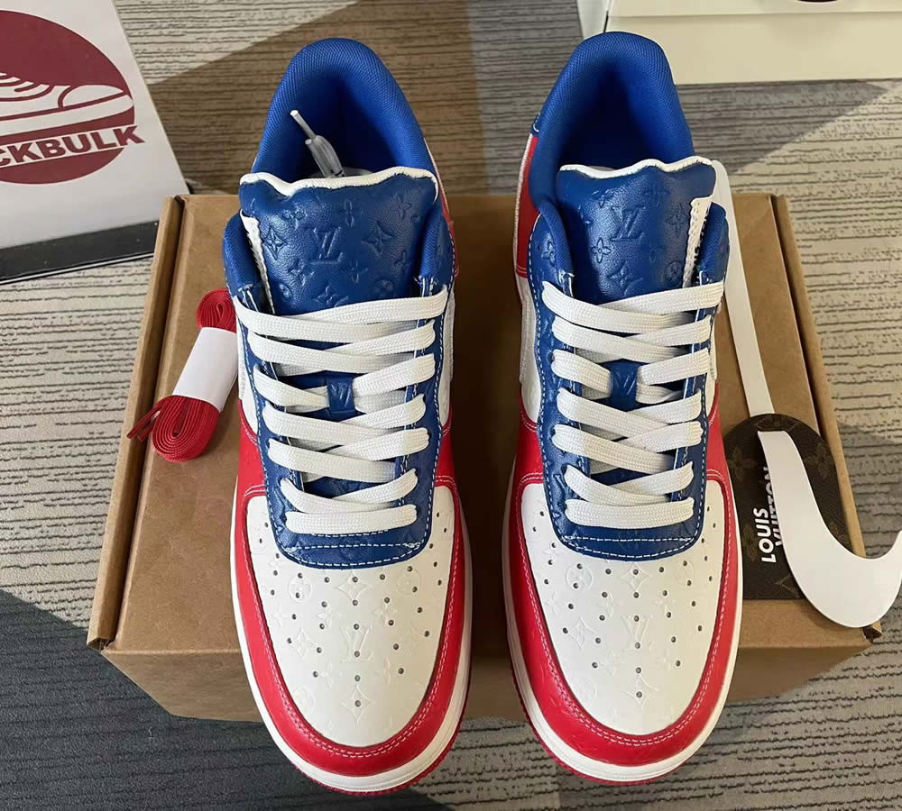 Louis Vuitton Nike Air Force 1 Red Blue White Ms0232 12 2 - www.kickbulk.cc