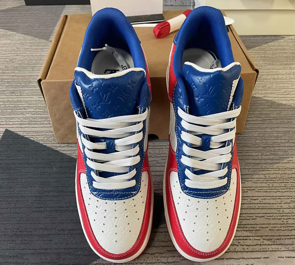 Louis Vuitton Nike Air Force 1 Red Blue White Ms0232 12 3 - www.kickbulk.cc