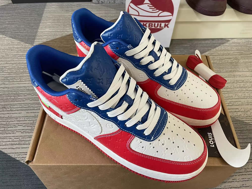 Louis Vuitton Nike Air Force 1 Red Blue White Ms0232 12 4 - www.kickbulk.cc