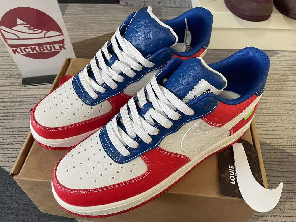 Louis Vuitton Nike Air Force 1 Red Blue White Ms0232 12 5 - www.kickbulk.cc