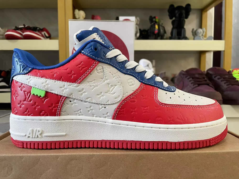 Louis Vuitton Nike Air Force 1 Red Blue White Ms0232 12 7 - www.kickbulk.cc