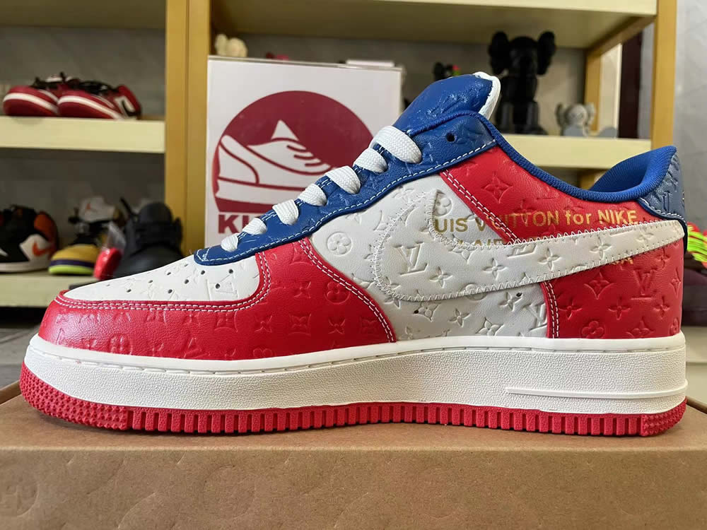 Louis Vuitton Nike Air Force 1 Red Blue White Ms0232 12 8 - www.kickbulk.cc