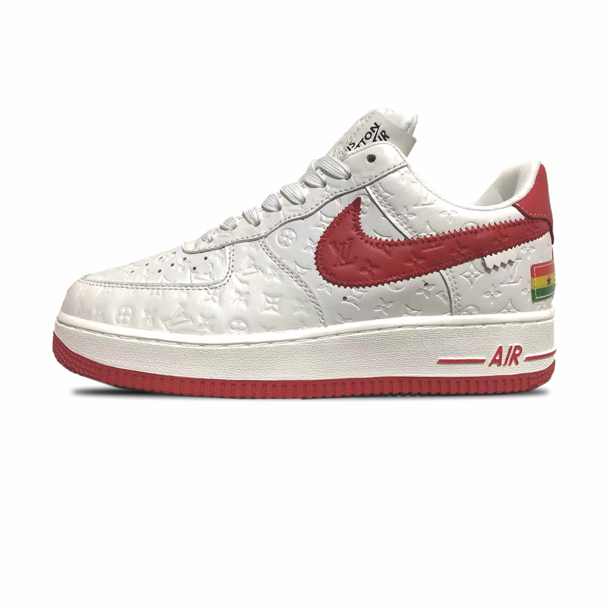 Louis Vuitton Air Force 1 Trainer Sneaker White Red Ms0232 1 - www.kickbulk.cc