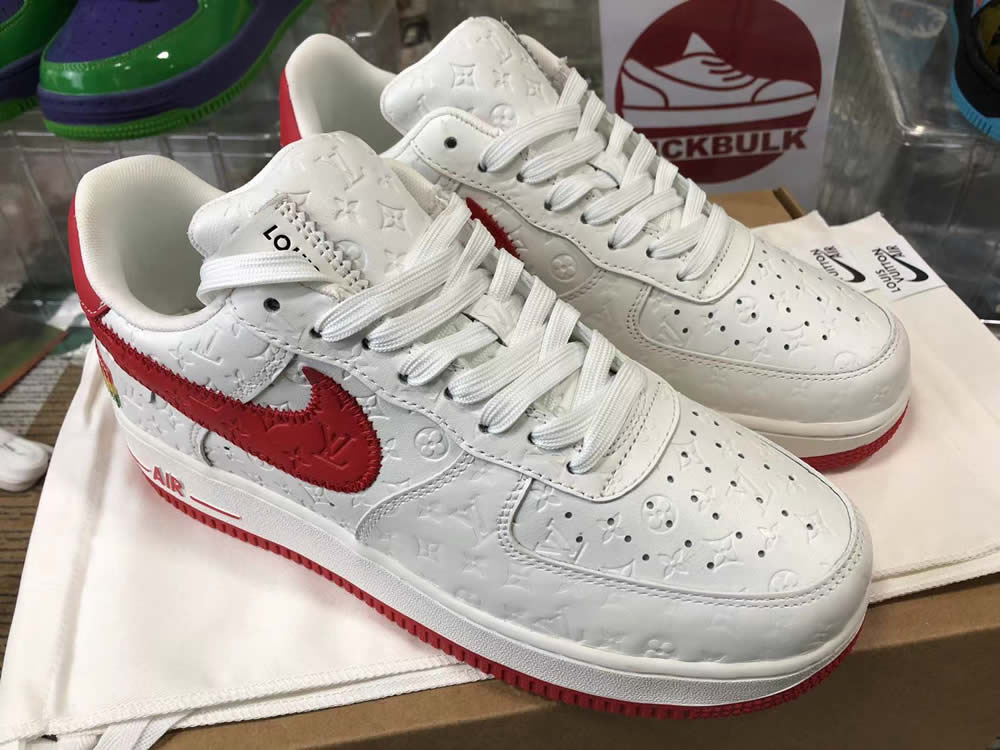 Louis Vuitton Air Force 1 Trainer Sneaker White Red Ms0232 4 - www.kickbulk.cc