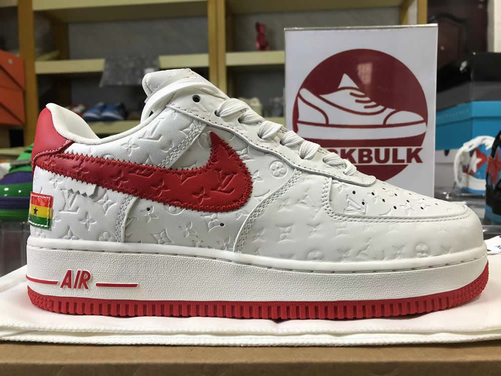 Louis Vuitton Air Force 1 Trainer Sneaker White Red Ms0232 6 - www.kickbulk.cc