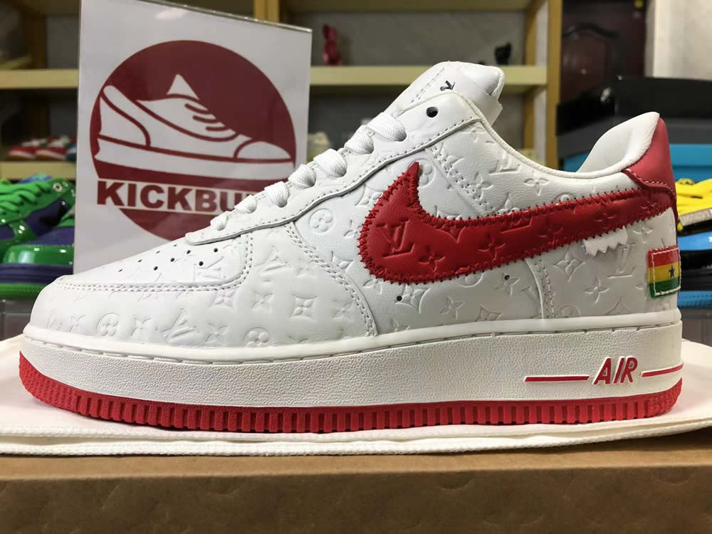 Louis Vuitton Air Force 1 Trainer Sneaker White Red Ms0232 8 - www.kickbulk.cc