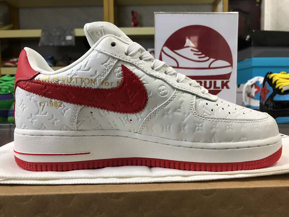 Louis Vuitton Air Force 1 Trainer Sneaker White Red Ms0232 9 - www.kickbulk.cc