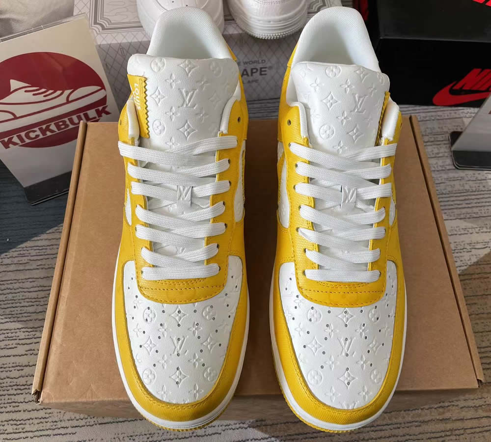 Louis Vuitton Nike Air Force 1 Yellow White Ms0232 1 - www.kickbulk.cc