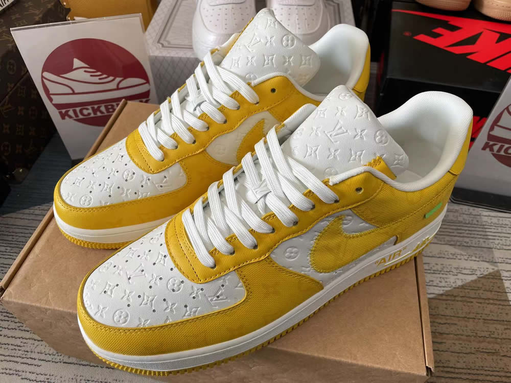 Louis Vuitton Nike Air Force 1 Yellow White Ms0232 2 - www.kickbulk.cc