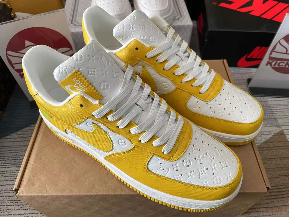 Louis Vuitton Nike Air Force 1 Yellow White Ms0232 3 - www.kickbulk.cc