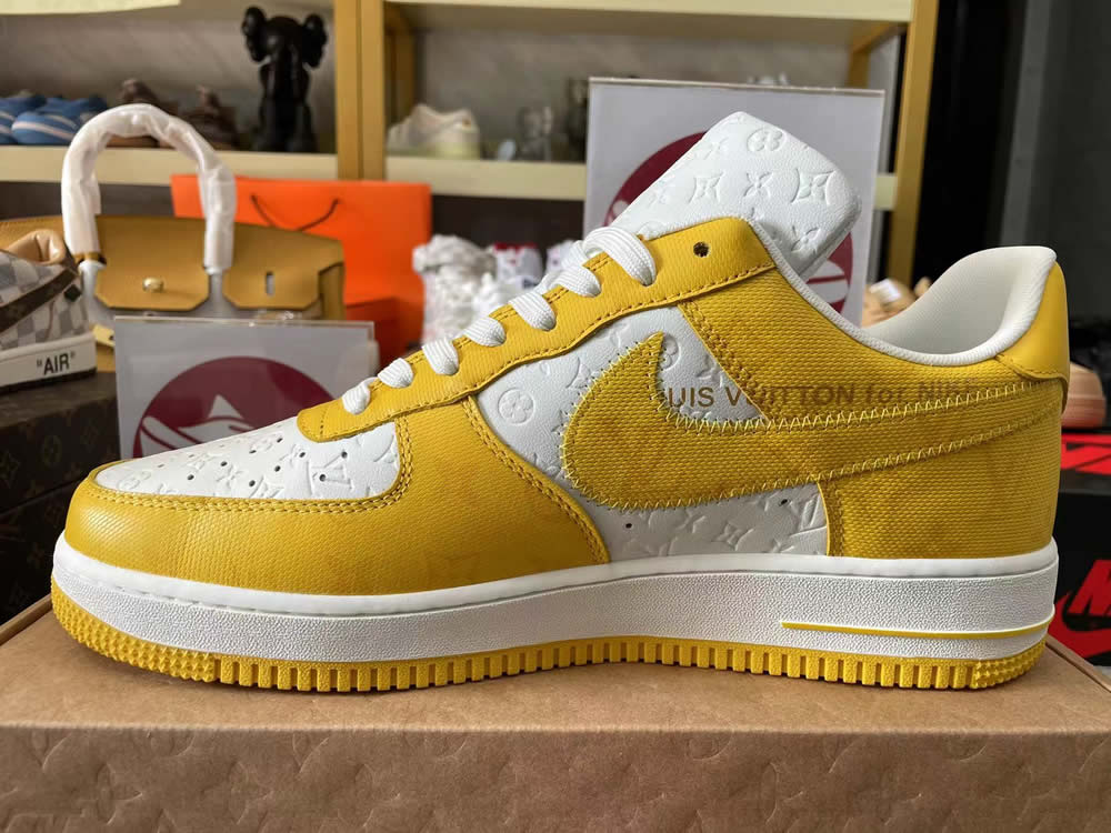 Louis Vuitton Nike Air Force 1 Yellow White Ms0232 6 - www.kickbulk.cc