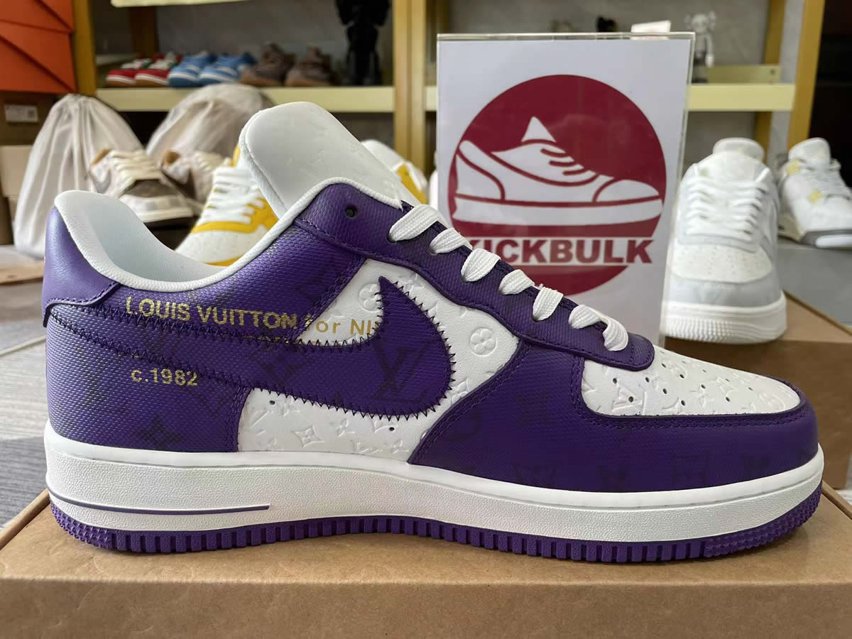 Louis Vuitton Nike Air Force 1 Purple White Ms0232 6 10 - www.kickbulk.cc