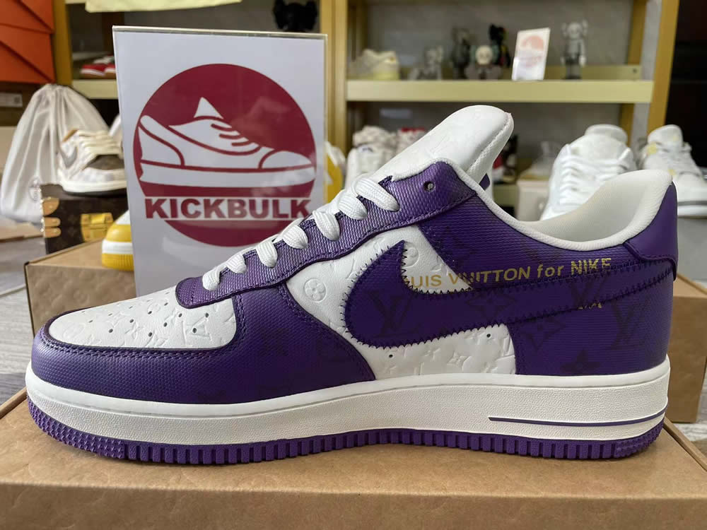 Louis Vuitton Nike Air Force 1 Purple White Ms0232 6 8 - www.kickbulk.cc