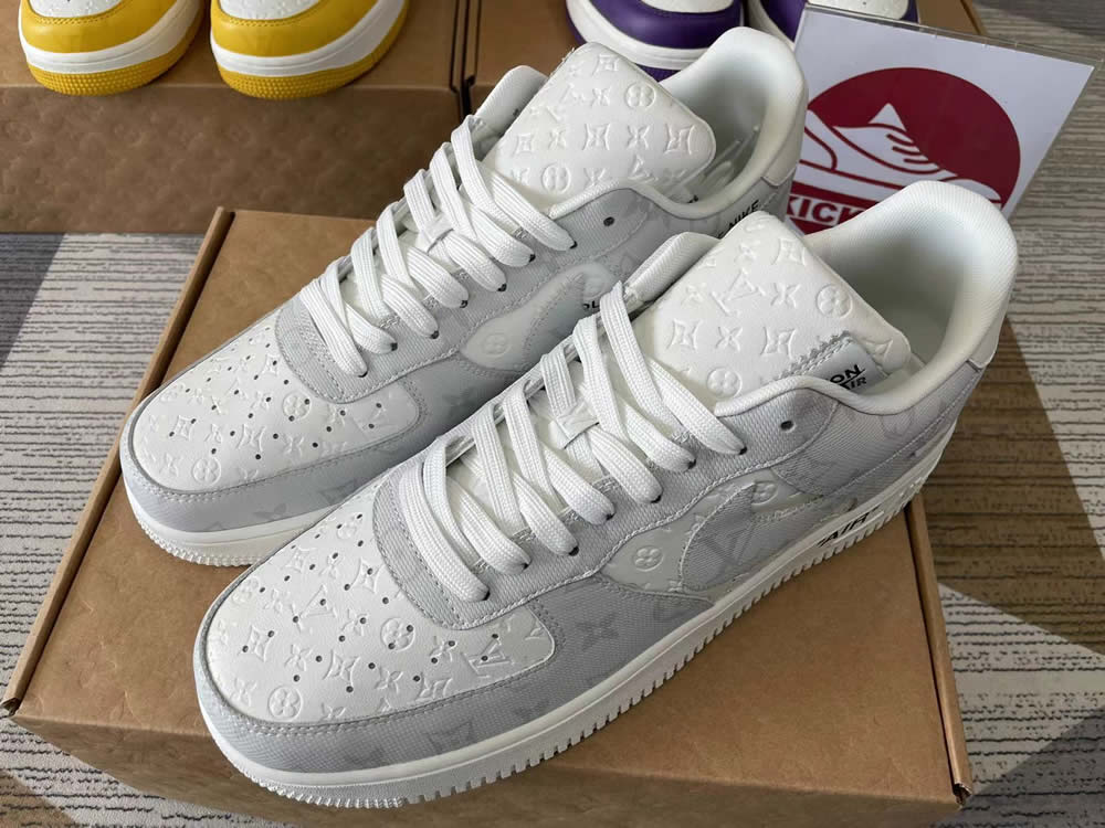 Louis Vuitton Nike Air Force 1 Grey White Ms0232 7 4 - www.kickbulk.cc