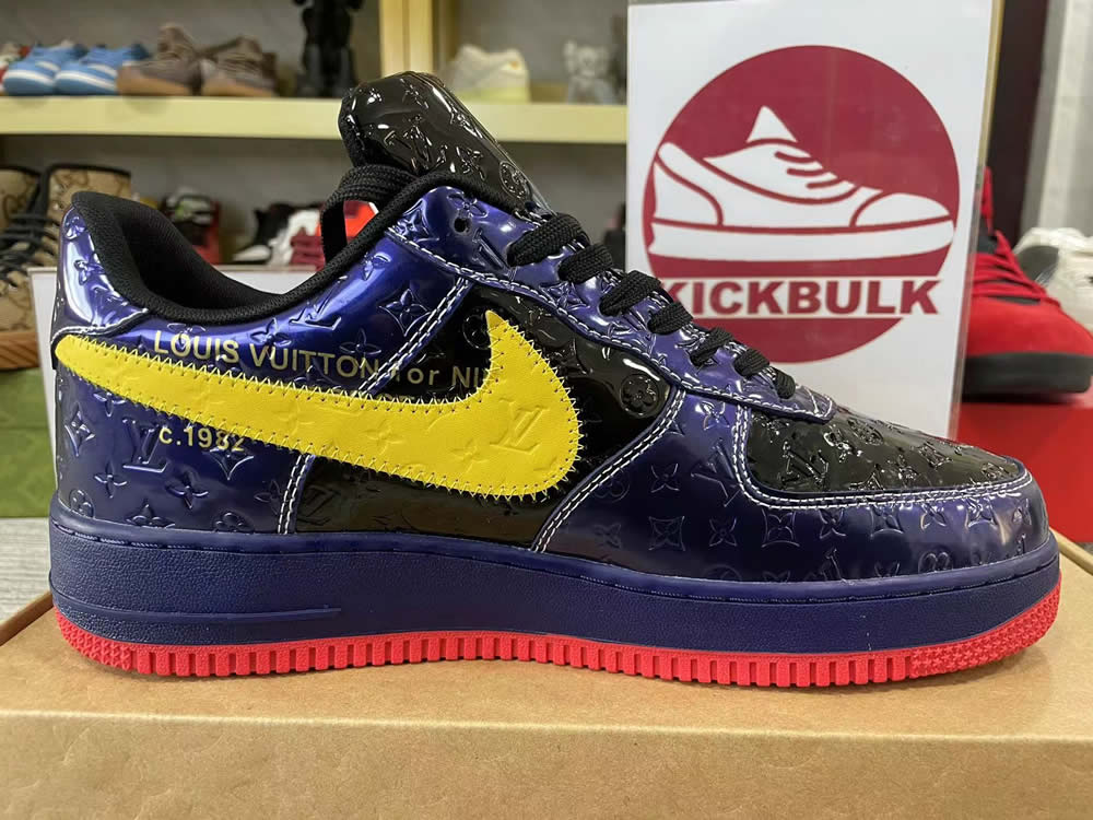 Louis Vuitton Nike Air Force 1 Black Blue Yellow Ms0232 8 10 - www.kickbulk.cc