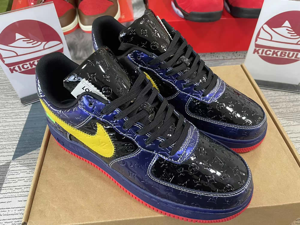 Louis Vuitton Nike Air Force 1 Black Blue Yellow Ms0232 8 5 - www.kickbulk.cc