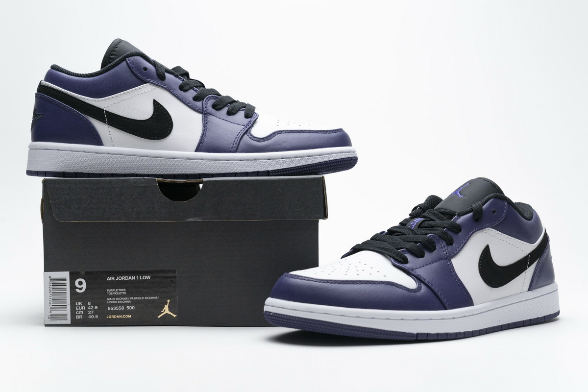 Nike Air Jordan 1 Low Court Purple 553558 500 9 - www.kickbulk.cc