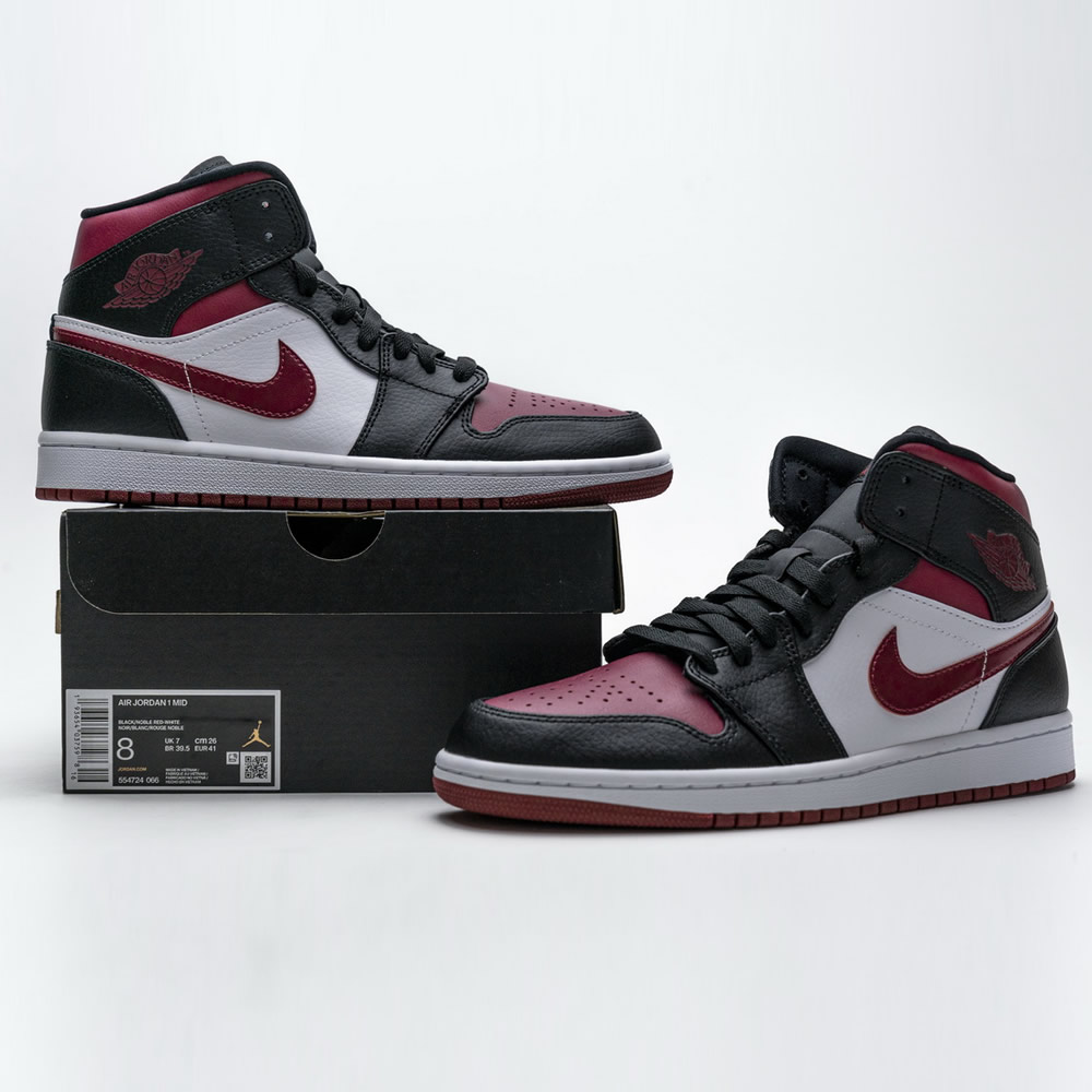 Nike Air Jordan 1 Mid Bred Toe 554724 066 4 - www.kickbulk.cc