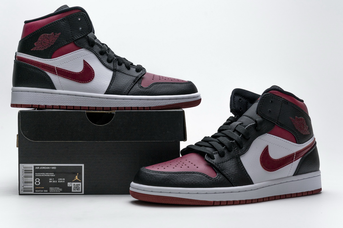 Nike Air Jordan 1 Mid Bred Toe 554724 066 8 - www.kickbulk.cc