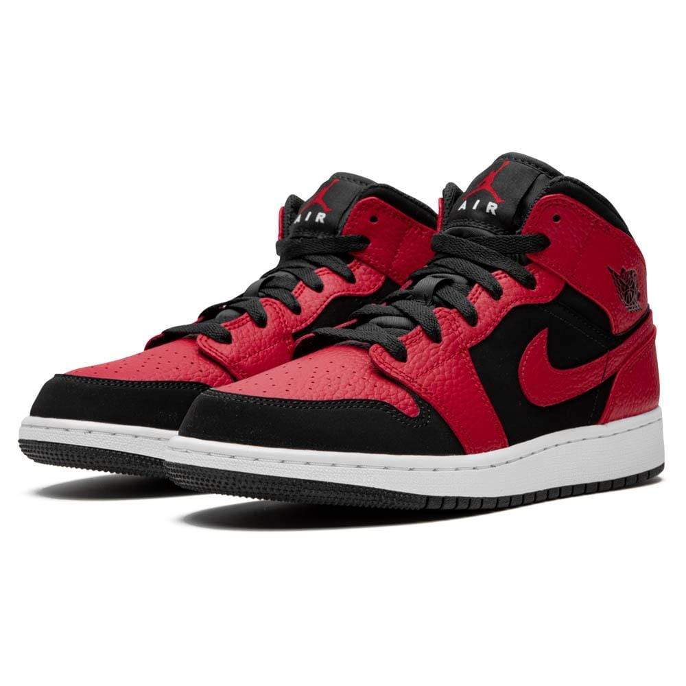 Nike Air Jordan 1 Mid Gs Black Gym Red 554725 054 4 - www.kickbulk.cc