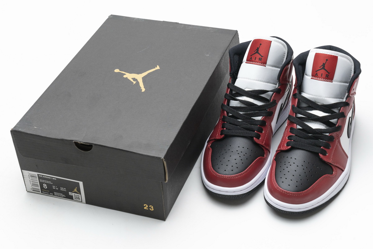 Nike Air Jordan 1 Mid Gs Chicago Black Toe 554725 069 11 - www.kickbulk.cc
