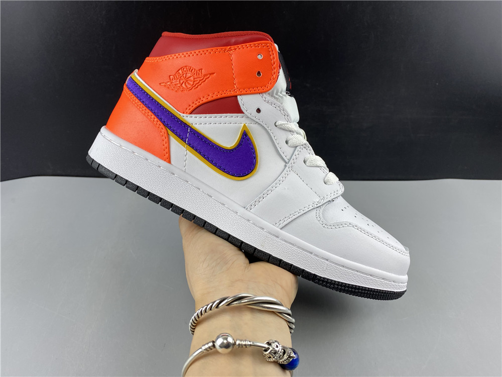 Nike Air Jordan 1 Mid Gs White Court Purple Teal 554725 128 10 - www.kickbulk.cc