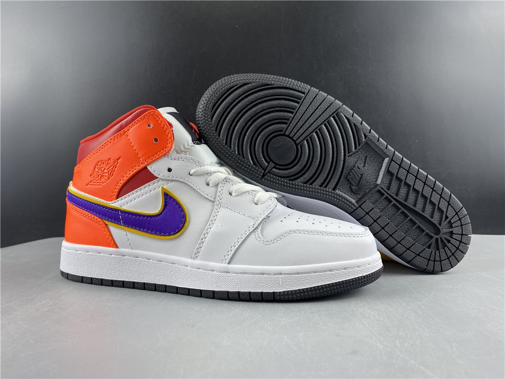 Nike Air Jordan 1 Mid Gs White Court Purple Teal 554725 128 16 - www.kickbulk.cc
