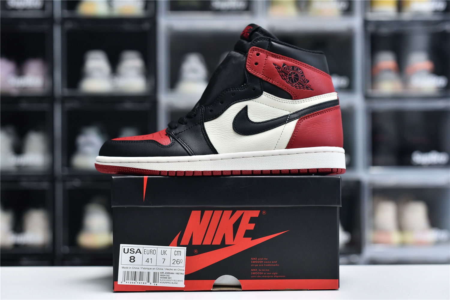 Nike Air Jordan 1 Retro High Og Red Black White Men Sneakers 555088 610 Kickbulk 6 - www.kickbulk.cc