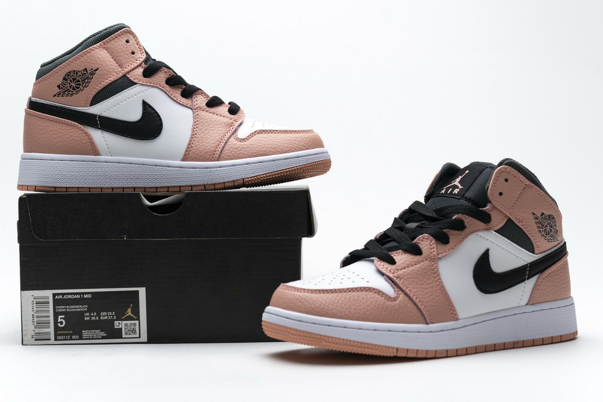 Nike Air Jordan 1 Mid Gs Pink Quartz 555112 603 13 - www.kickbulk.cc