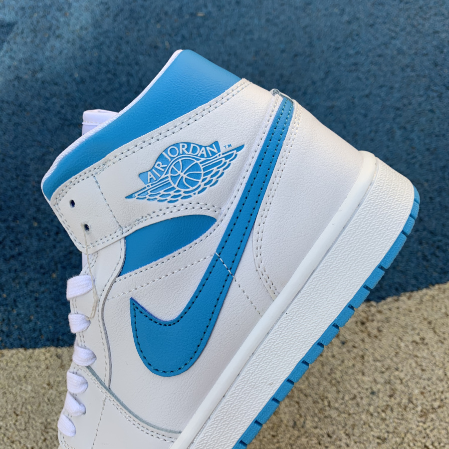 Air Jordan 1 Wmns Mid Unc White Carolina Blue Bq6472 114 10 - www.kickbulk.cc