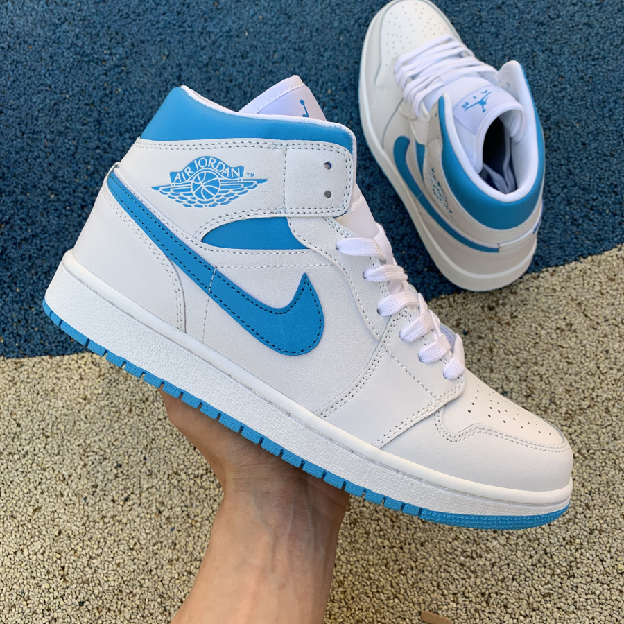 Air Jordan 1 Wmns Mid Unc White Carolina Blue Bq6472 114 9 - www.kickbulk.cc