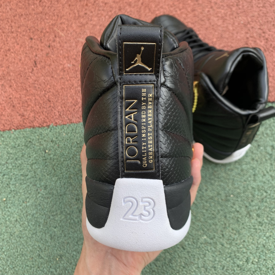 Air Jordan 12 Wmns Snakeskin Midnight Black White Gold Ao6068 007 15 - www.kickbulk.cc