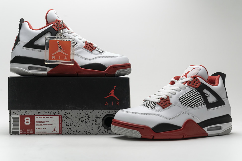 Nike Air Jordan 4 Retro Fire Red 308497 110 3 - www.kickbulk.cc