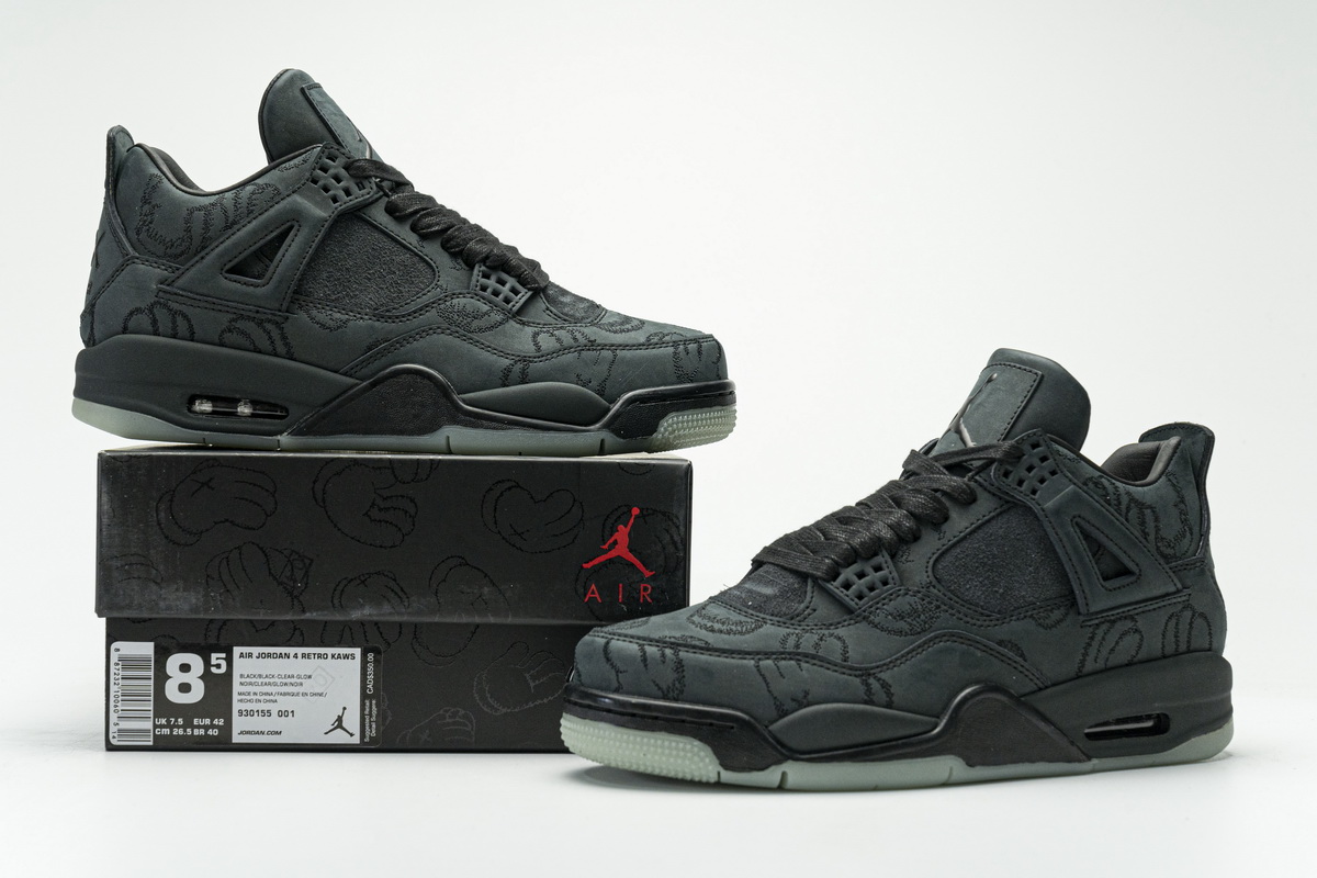 Nike Air Jordan 4 Retro Kaws Black 930155 001 3 - www.kickbulk.cc