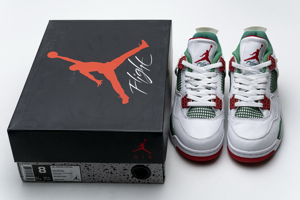 Nike Air Jordan 4 Retro White Green Red Aq3816 063 3 - www.kickbulk.cc