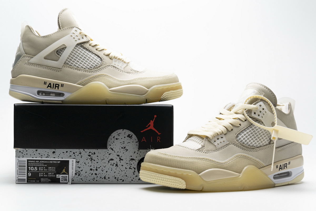 Off White X Air Jordan 4 Sail Cv9388 100 Mens Wmns New Release Date 9 - www.kickbulk.cc