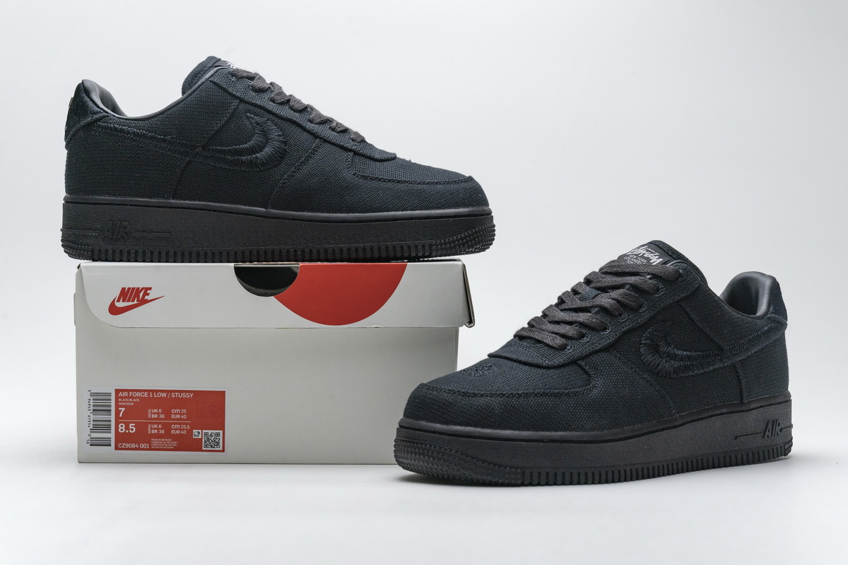 Cz9084 001 Stussy X Nike Air Force 1 Low Black 7 - www.kickbulk.cc