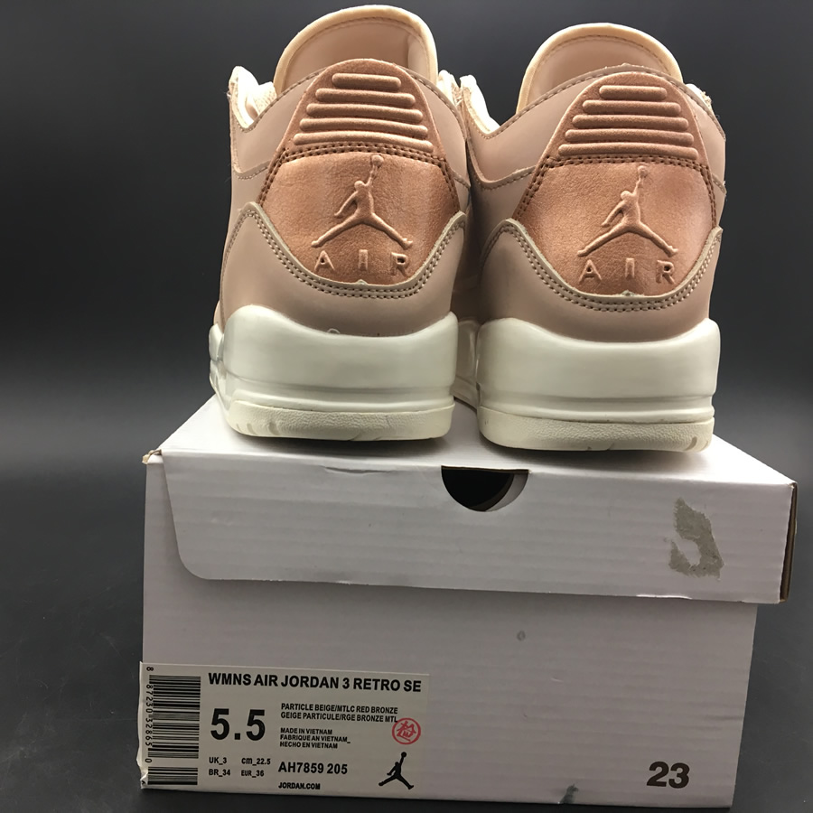 Nike Air Jordan 3 Particle Beige Se Rose Gold Womens Gs Size Ah7859 205 10 - www.kickbulk.cc