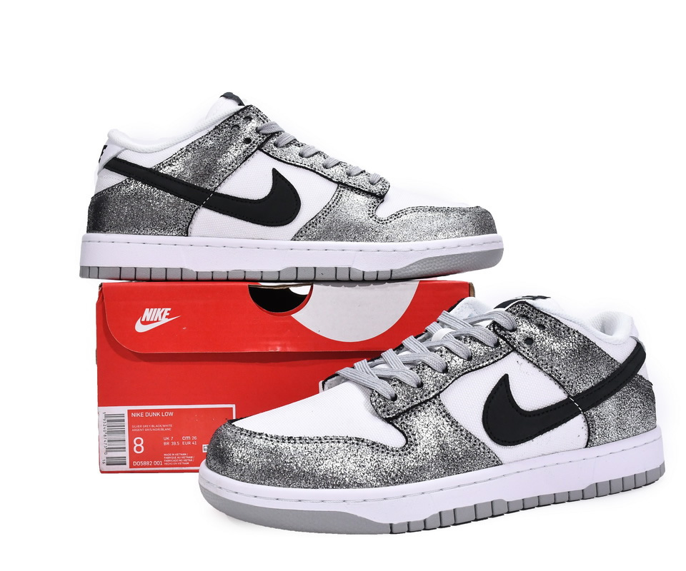 Nike Dunk Low Silver Cracked Leather Shimmer Do5882 001 7 - www.kickbulk.cc