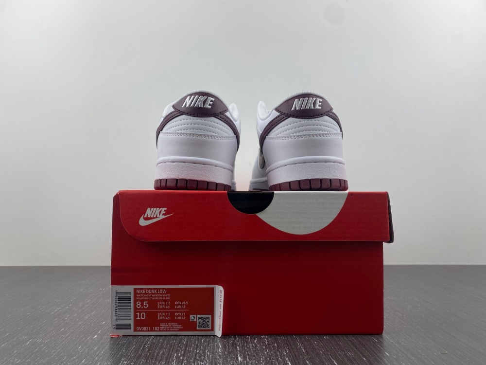 Nike Dunk Low White Night Maroon Dv0831 102 13 - www.kickbulk.cc