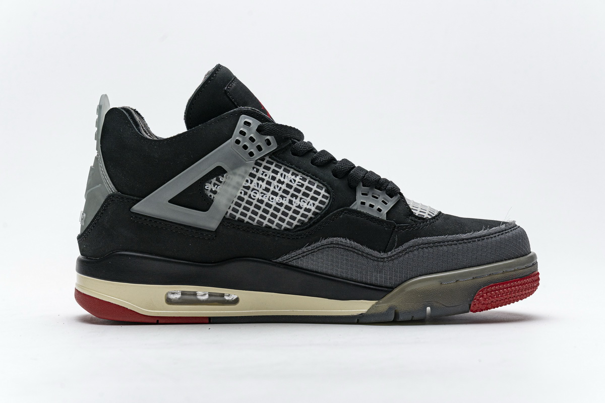 Cv9388 001 Off White X Air Jordan 4 Bred Black Red 3 - www.kickbulk.cc