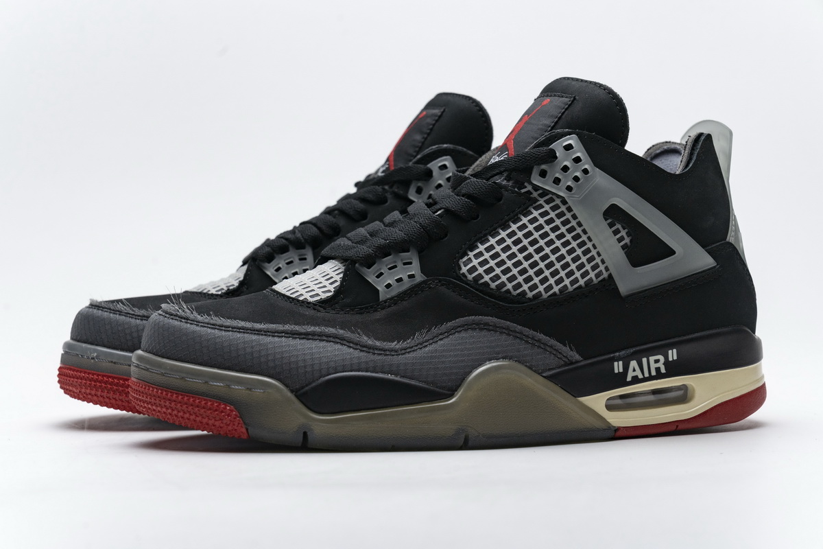 Cv9388 001 Off White X Air Jordan 4 Bred Black Red 7 - www.kickbulk.cc