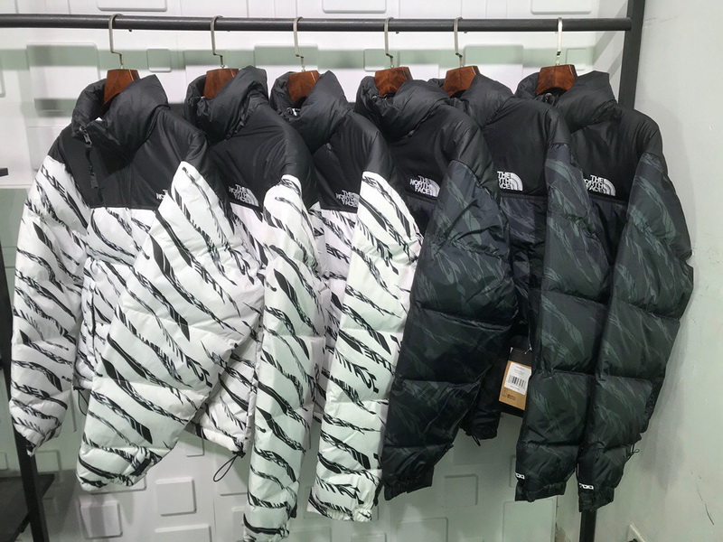 The North Face Zebra Logo Pattern Down Jacket 0 - www.kickbulk.cc