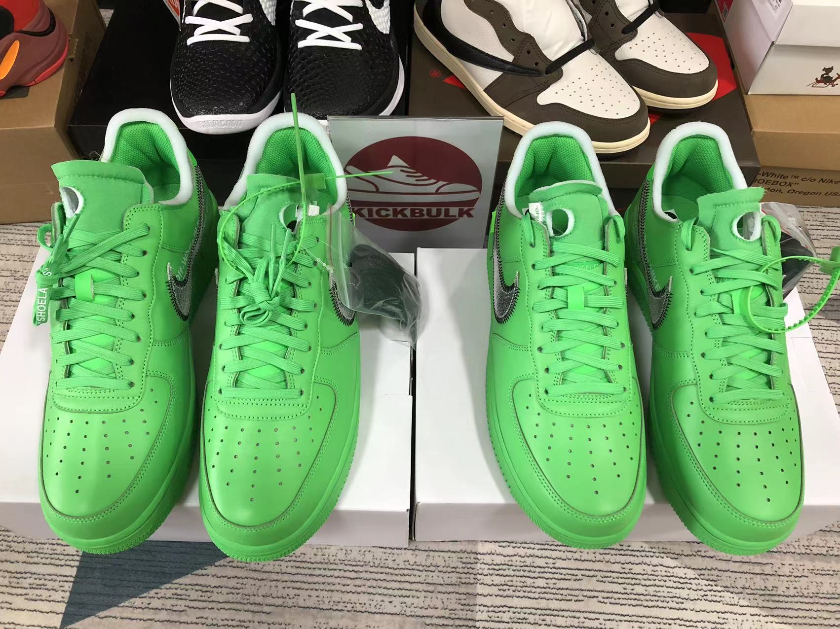 OFF-WHITE X AIR FORCE 1 LOW 'LIGHT GREEN SPARK' 2022 DX1419-300 Kickbulk  Sneaker Camera photos