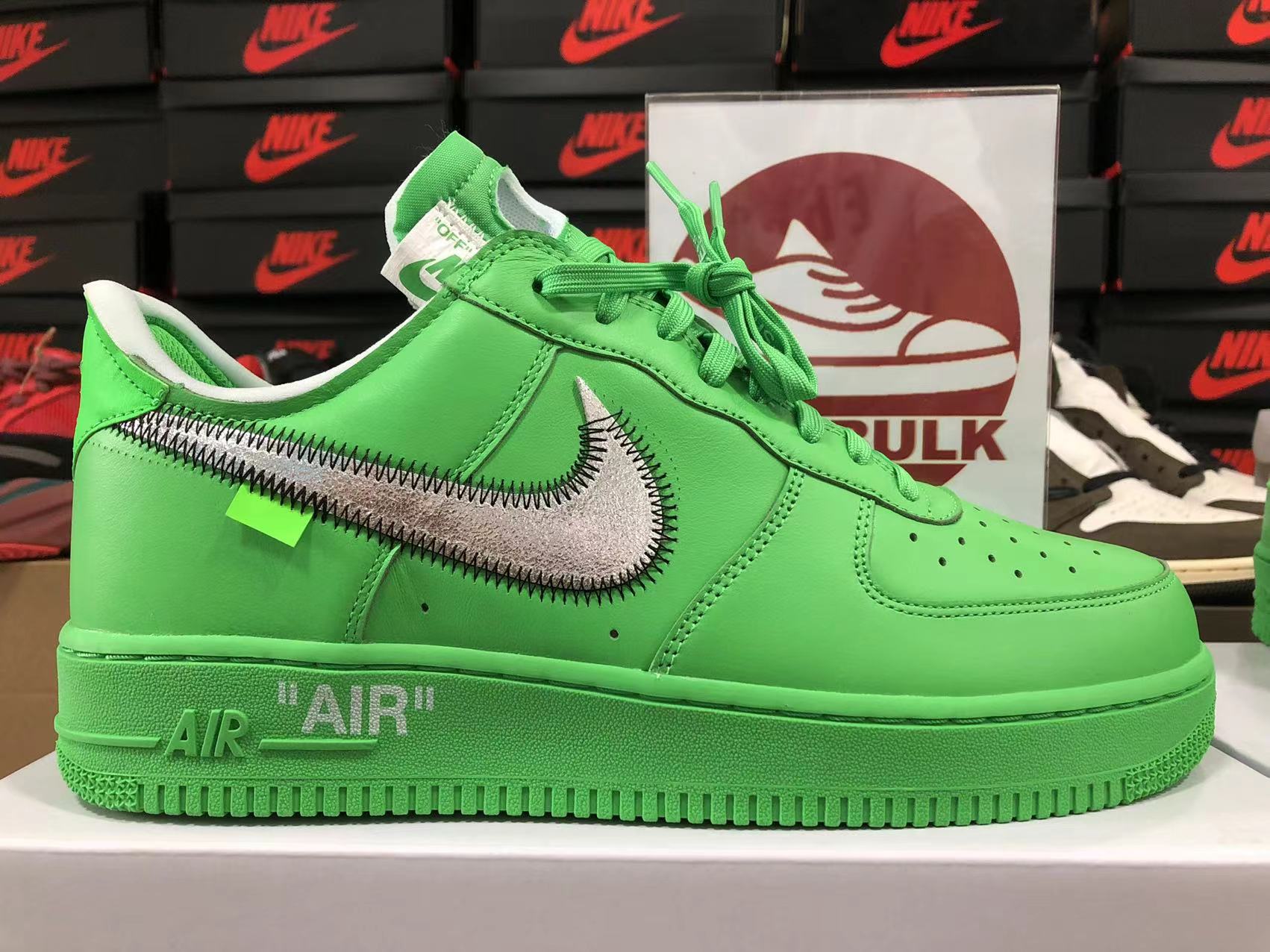 Nike x Off-White Air Force 1 Low Green Spark "Brooklyn"  (DX1419-300) - Size 5M