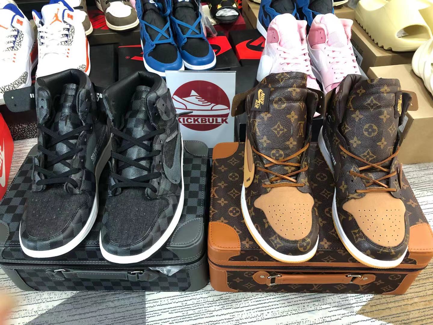 LOUIS VUITTON X AIR JORDAN 1 Low LV Kickbulk Sneaker Camera photos